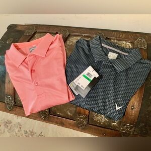 Pair of Callaway Opti-Dri Men's Golf Polo Shirts SzL NWT